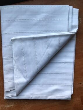 White & Silver Striped Fabric